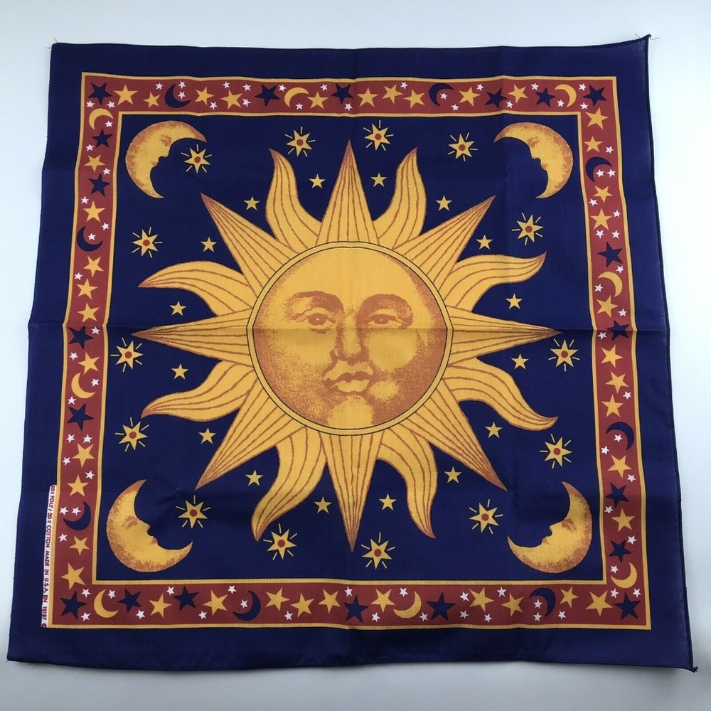 Sun Moon Stars Bandana Head Wrap Scarf